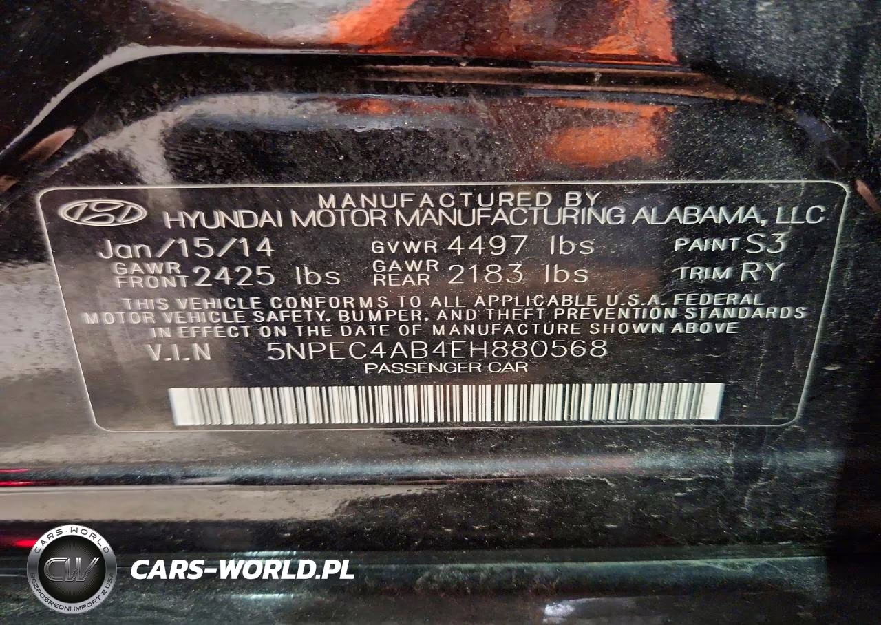 2014 Hyundai Sonata Se 2.0T VIN:5NPEC4AB4EH880568 - 13