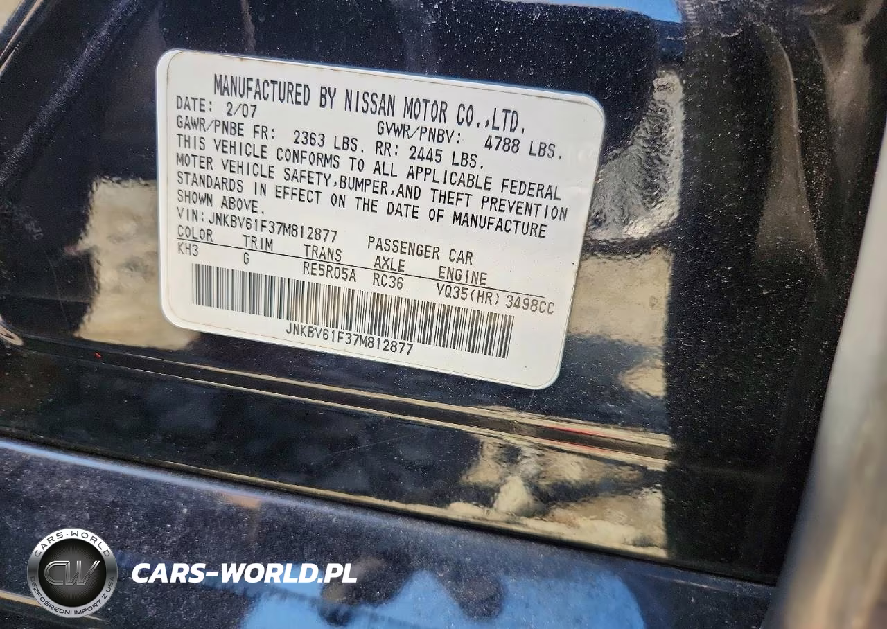 2007 Infiniti G35 X VIN:JNKBV61F37M812877 - 13