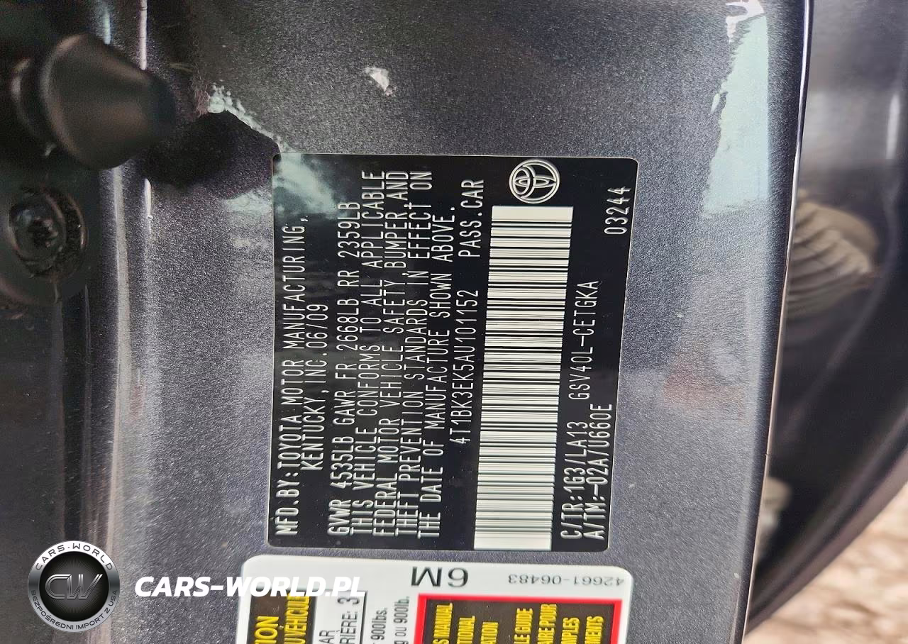 2010 Toyota Camry Xle V6 VIN:4T1BK3EK5AU101152 - 12
