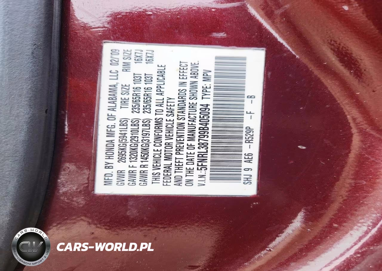 2009 Honda Odyssey Exl VIN:5FNRL38799B405094 - 14