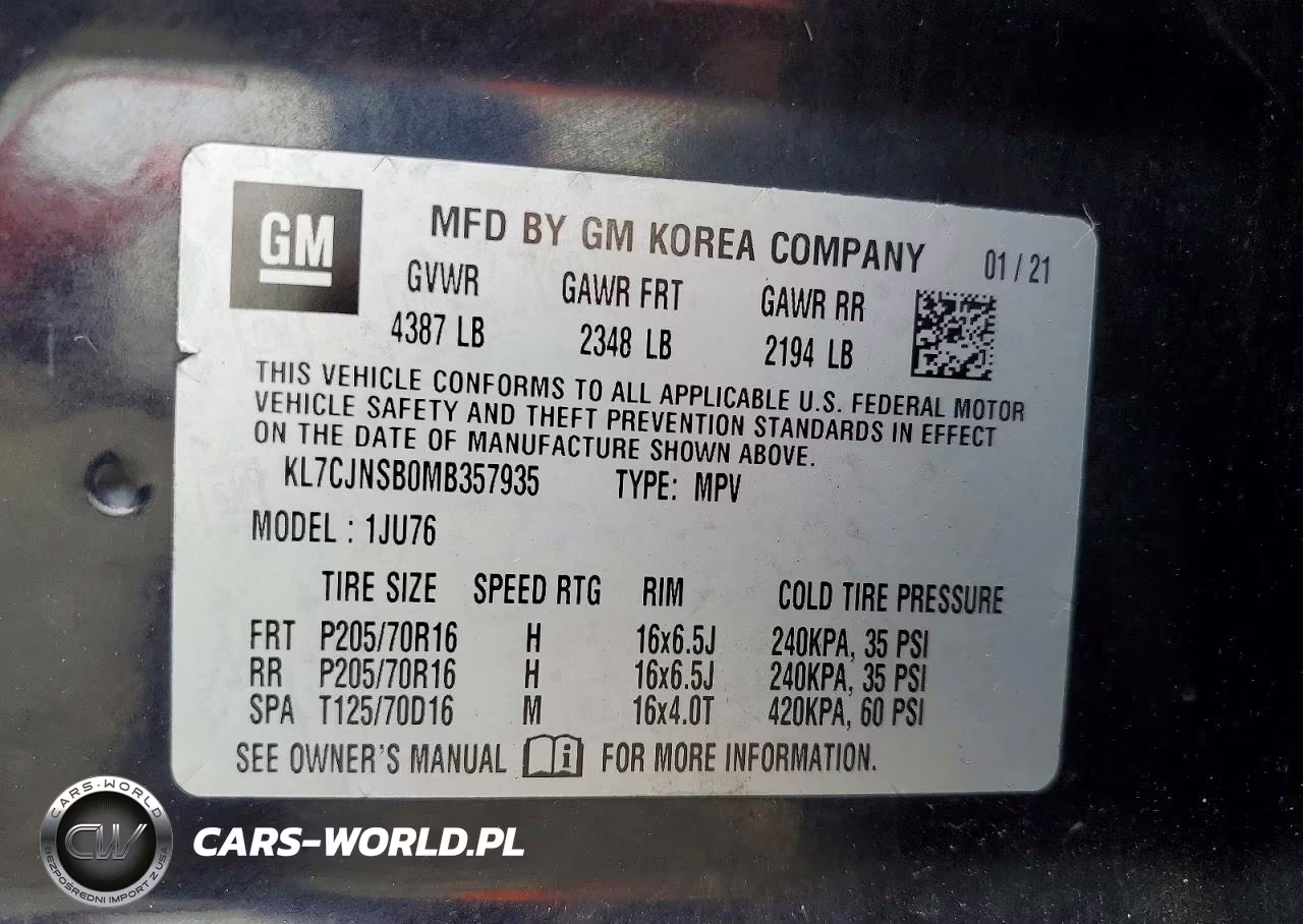2021 Chevrolet Trax Ls VIN:KL7CJNSB0MB357935 - 13