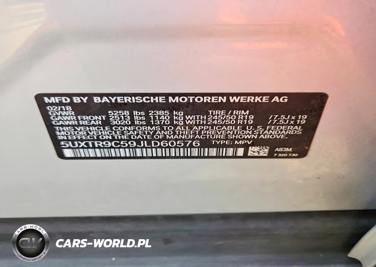 2018 BMW X3 xDrive30I VIN:5UXTR9C59JLD60576 - 13