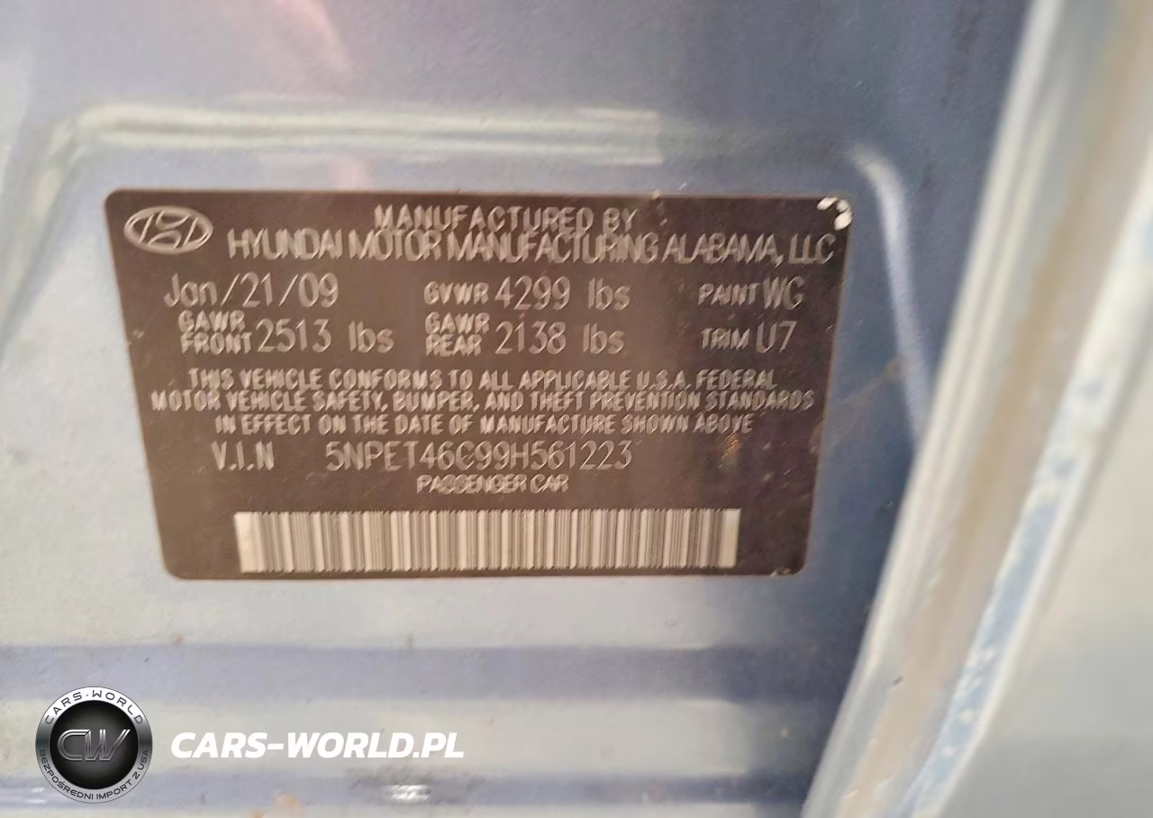 2009 Hyundai Sonata Gls VIN:5NPET46C99H561223 - 12
