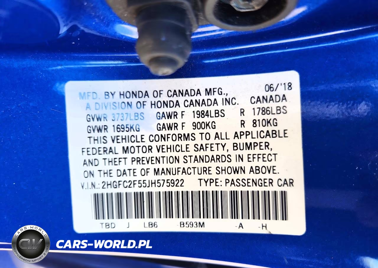2018 Honda Civic Lx VIN:2HGFC2F55JH575922 - 12