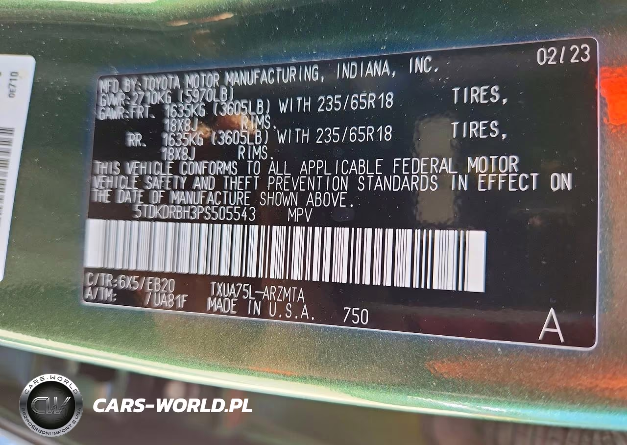 2023 Toyota Highlander Xle VIN:5TDKDRBH3PS505543 - 13