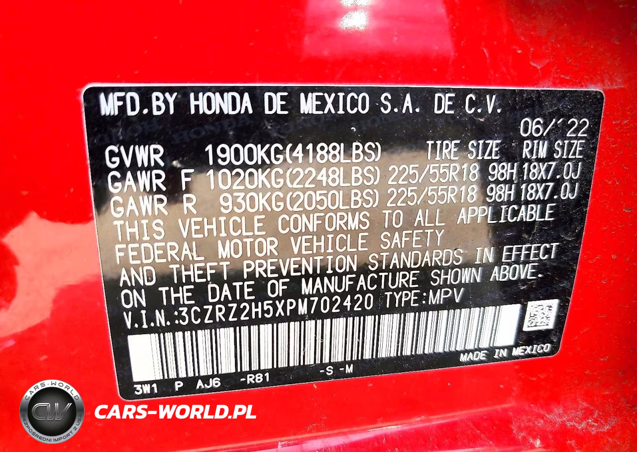 2023 Honda Hr-V Sport VIN:3CZRZ2H5XPM702420 - 12