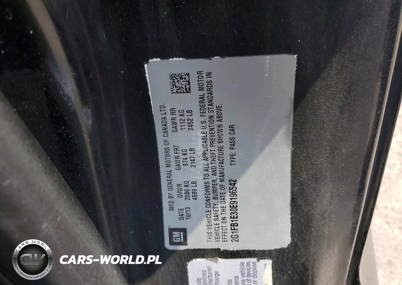 2014 Chevrolet Camaro Lt VIN:2G1FB1E30E9196542 - 12