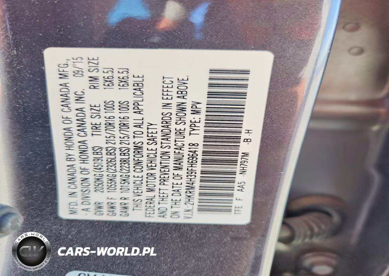 2015 Honda Cr-V Lx VIN:2HKRM4H39FH696418 - 12