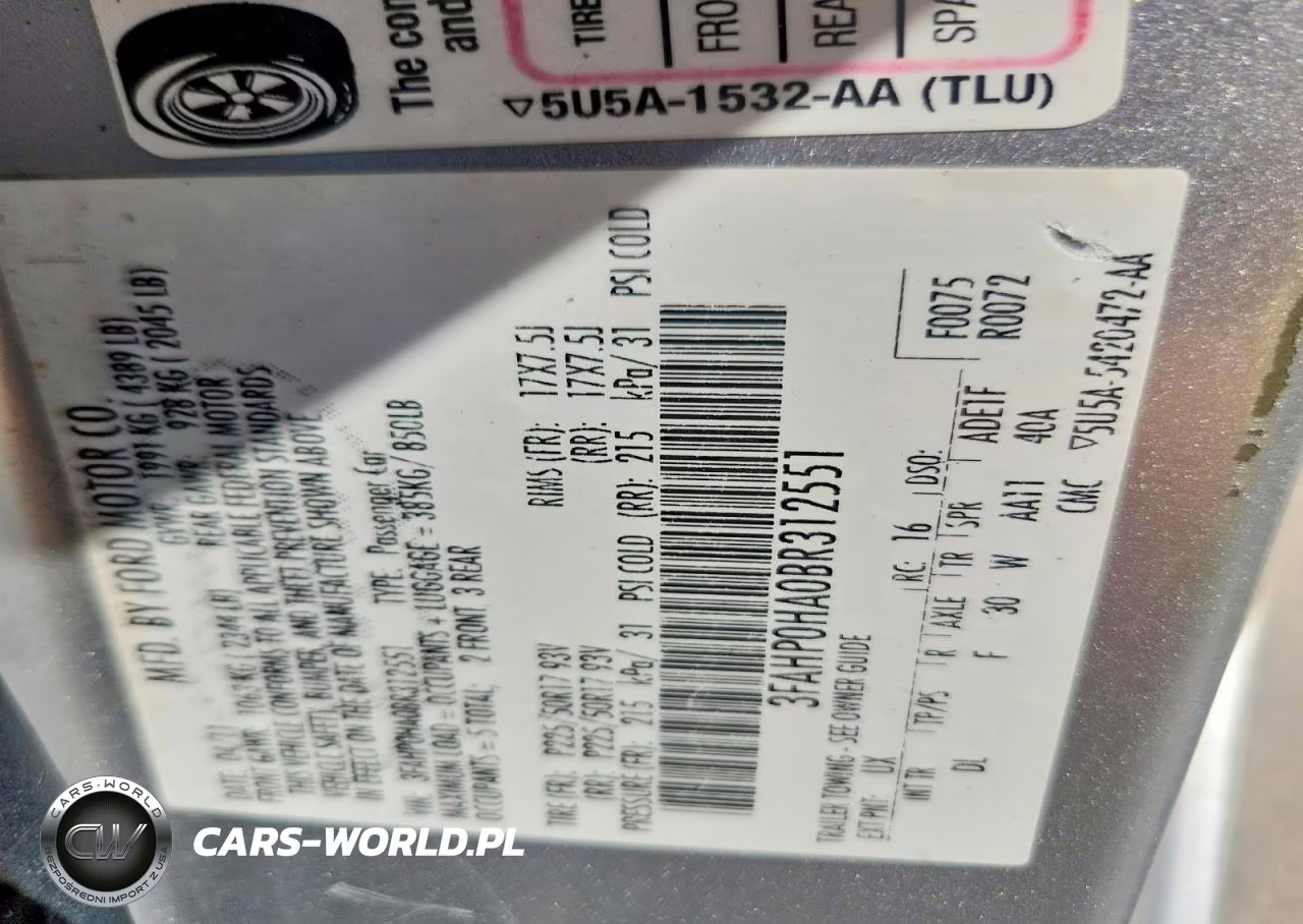 2011 Ford Fusion Se VIN:3FAHP0HA0BR312551 - 13