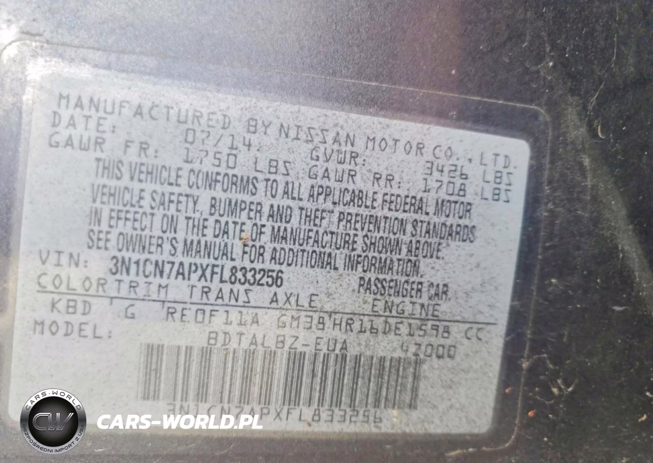 2015 Nissan Versa 1.6 Sv VIN:3N1CN7APXFL833256 - 13