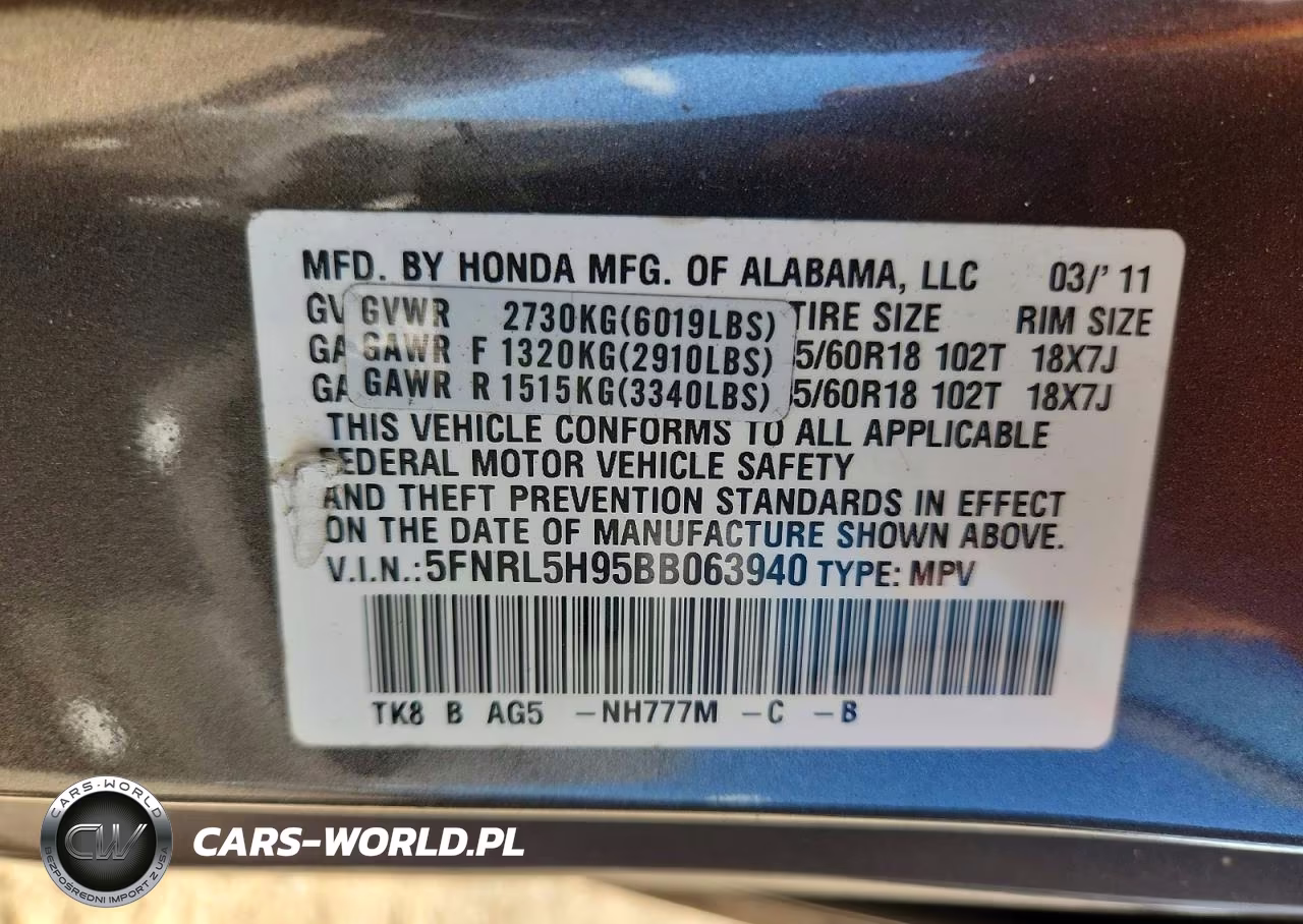 2011 Honda Odyssey Touring VIN:5FNRL5H95BB063940 - 13