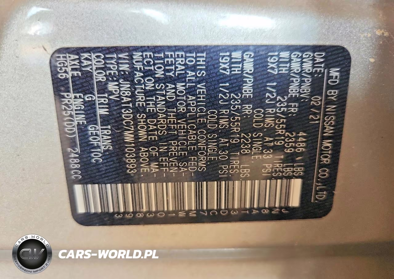 2021 Nissan Rogue Platinum VIN:JN8AT3DC7MW103893 - 13