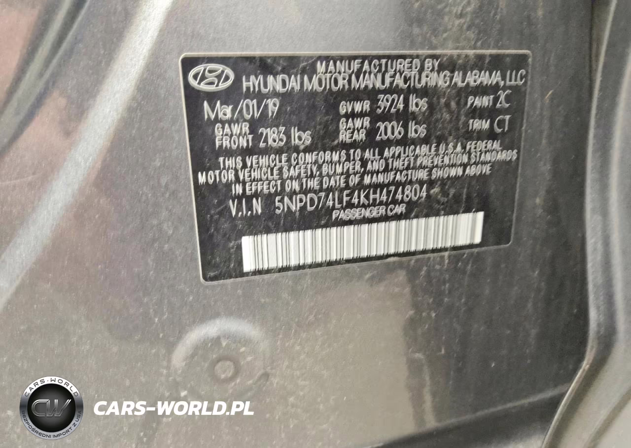 2019 Hyundai Elantra Se VIN:5NPD74LF4KH474804 - 12