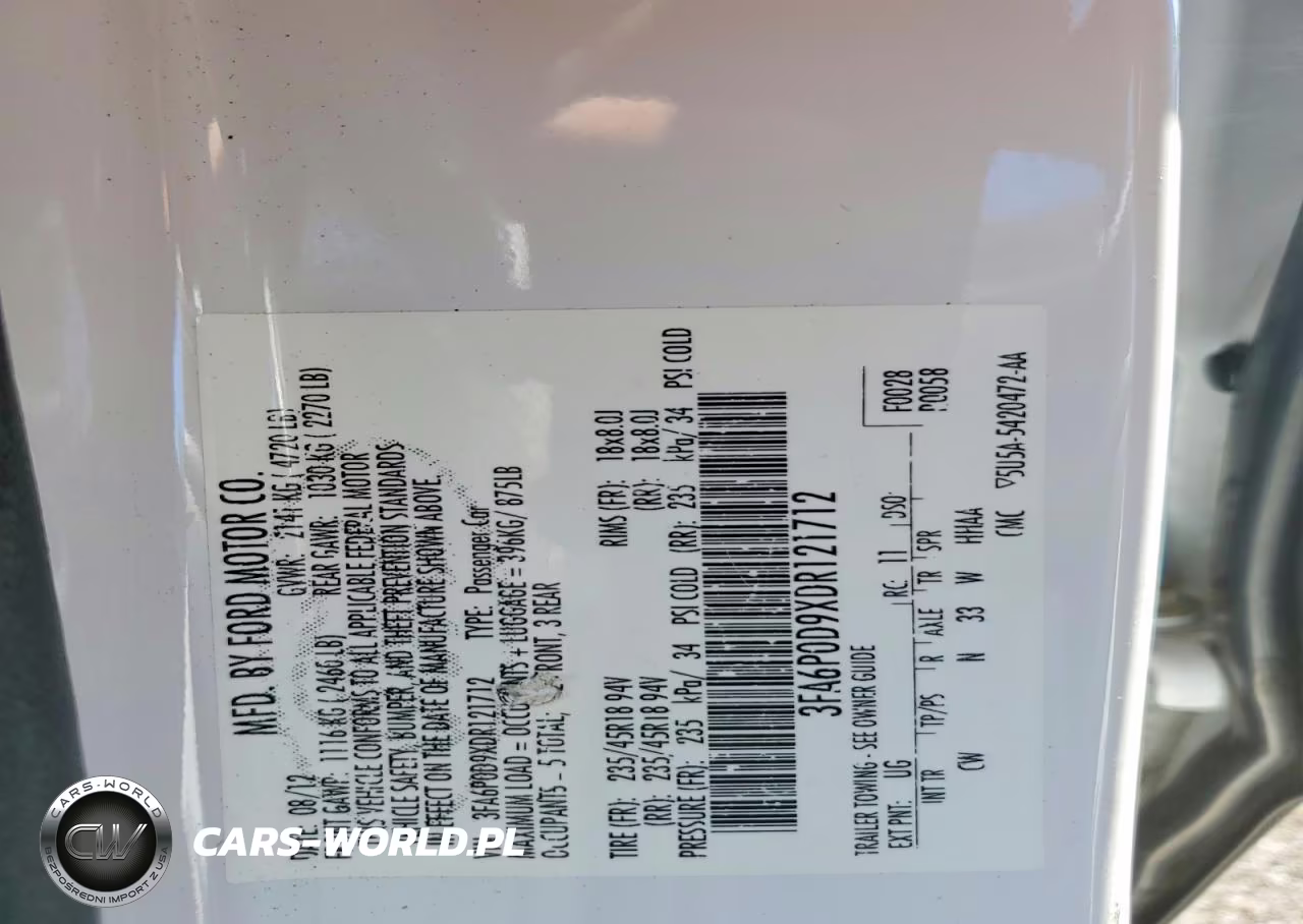 2013 Ford Fusion Titanium VIN:3FA6P0D9XDR121712 - 12