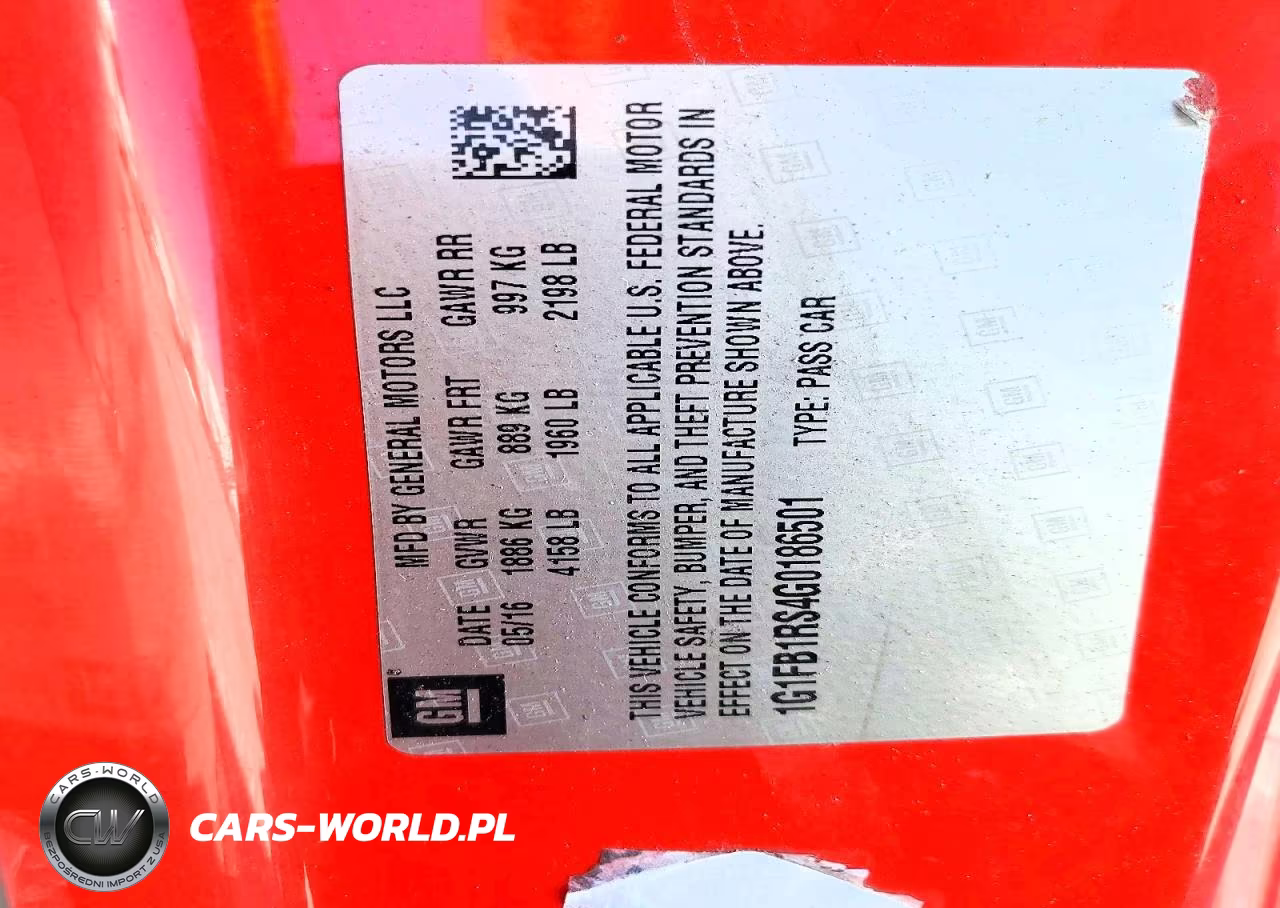 2016 Chevrolet Camaro Lt VIN:1G1FB1RS4G0186501 - 12