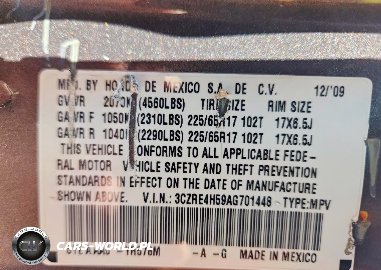 2010 Honda Cr-V Ex VIN:3CZRE4H59AG701448 - 13