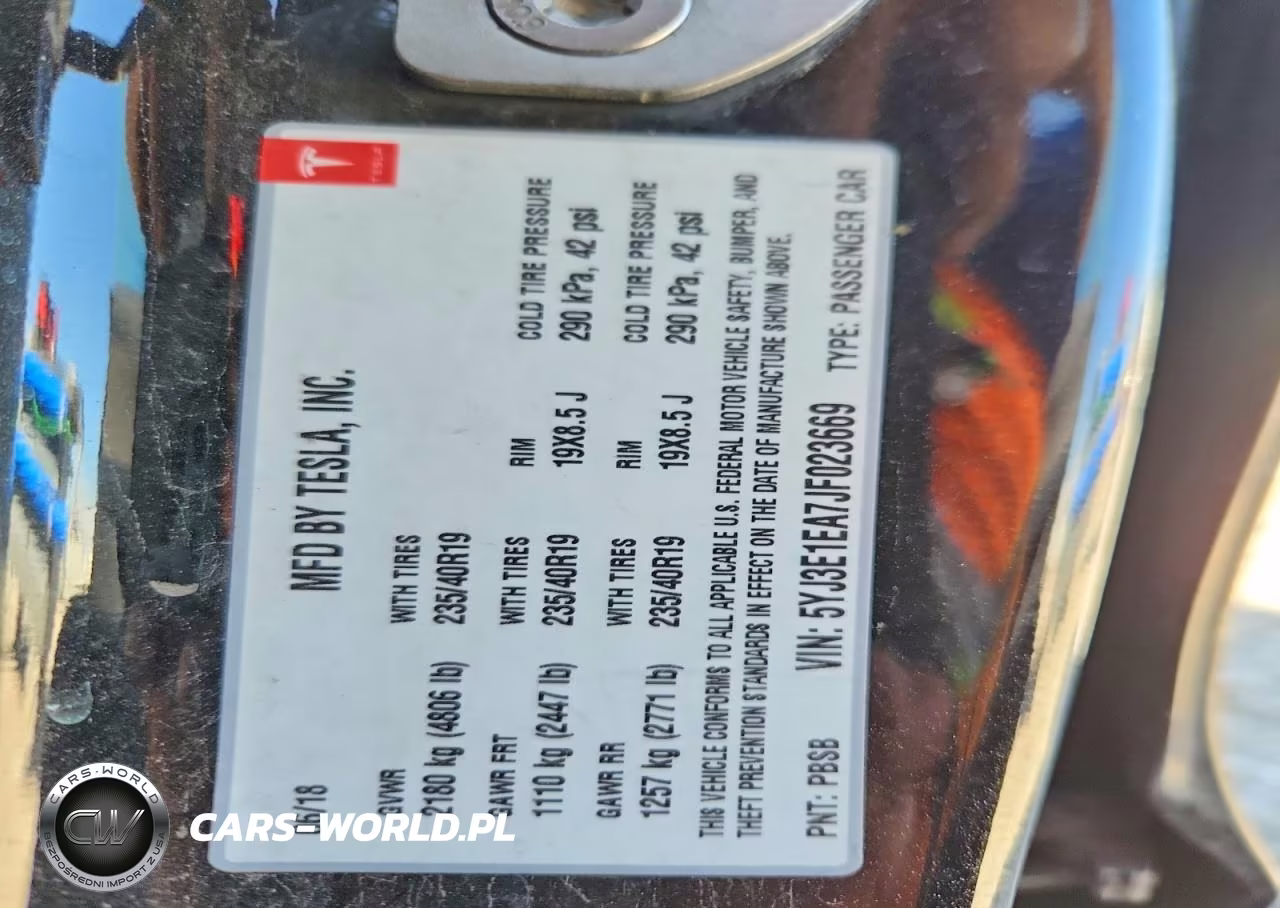2018 Tesla Model 3 VIN:5YJ3E1EA7JF023669 - 12