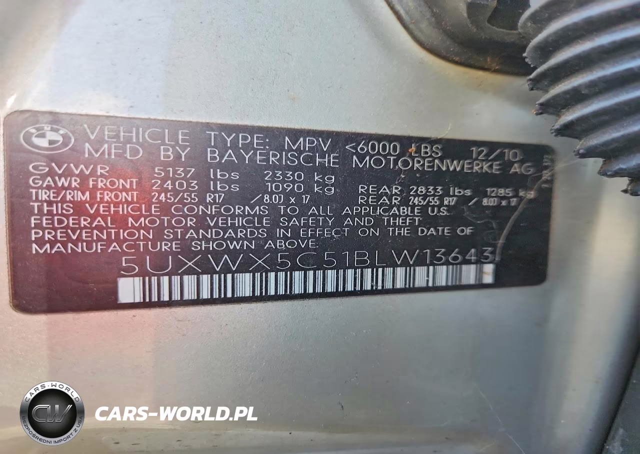 2011 BMW X3 xDrive28I VIN:5UXWX5C51BLW13643 - 12