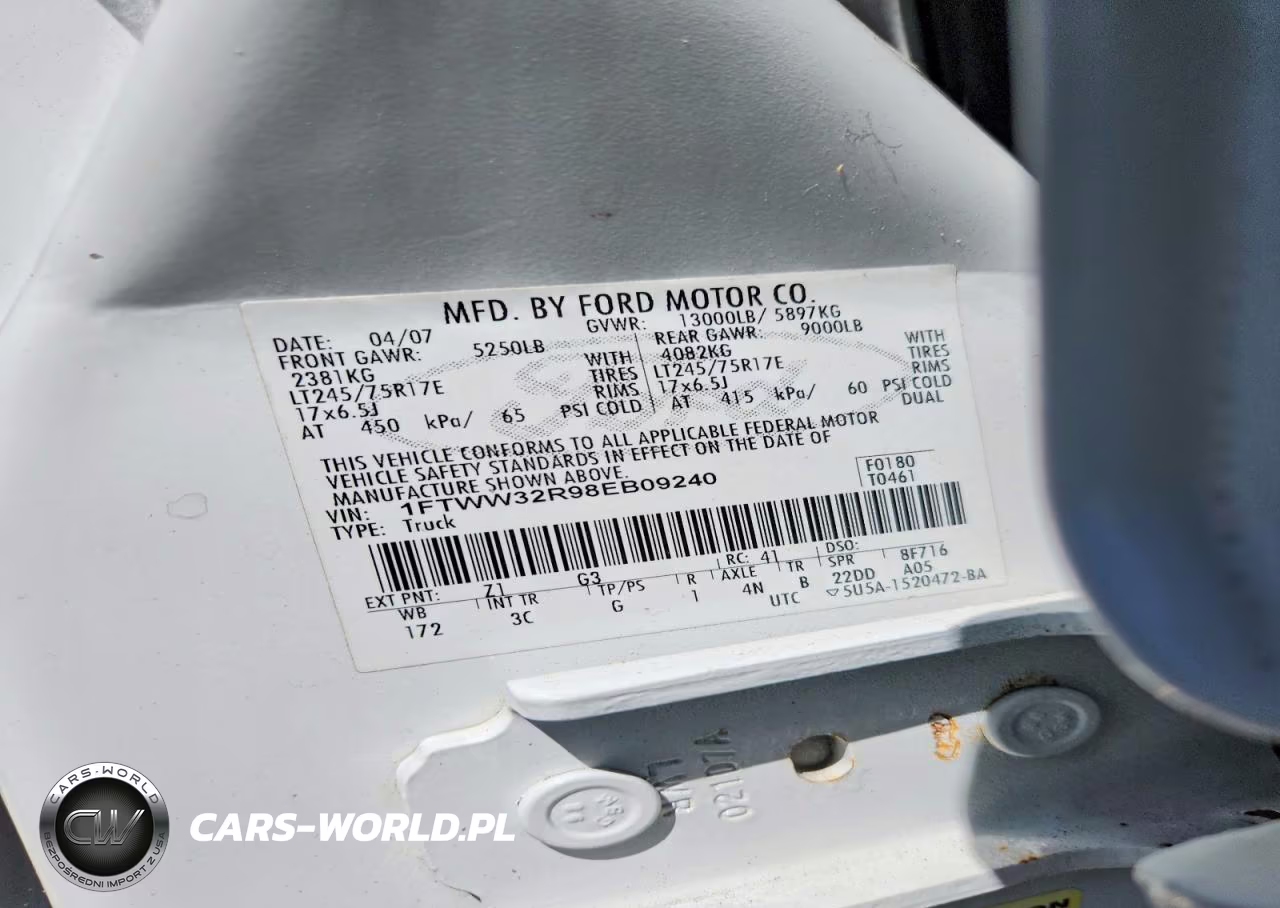 2008 Ford F350 Super Duty VIN:1FTWW32R98EB09240 - 13