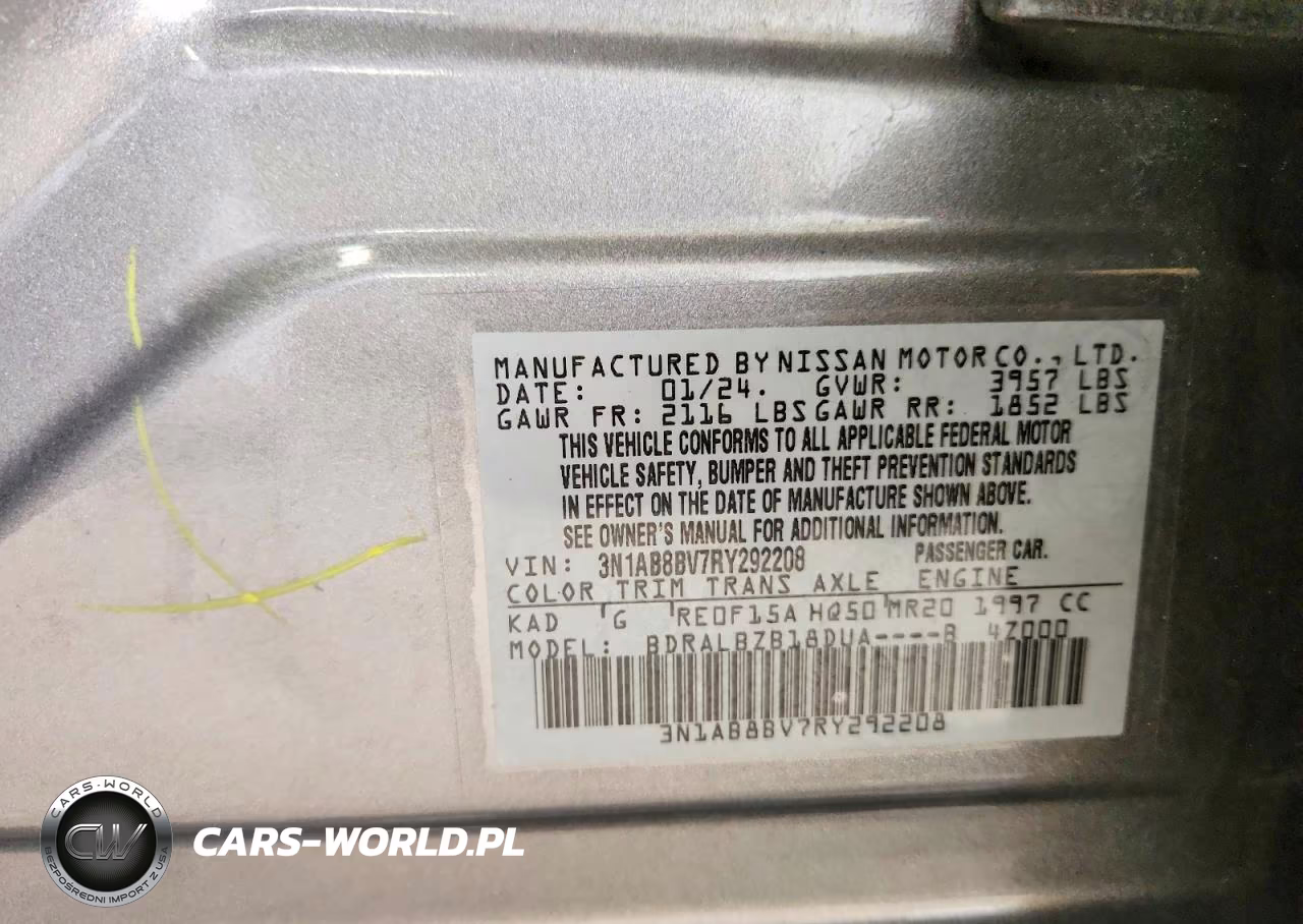 2024 Nissan Sentra S VIN:3N1AB8BV7RY292208 - 13
