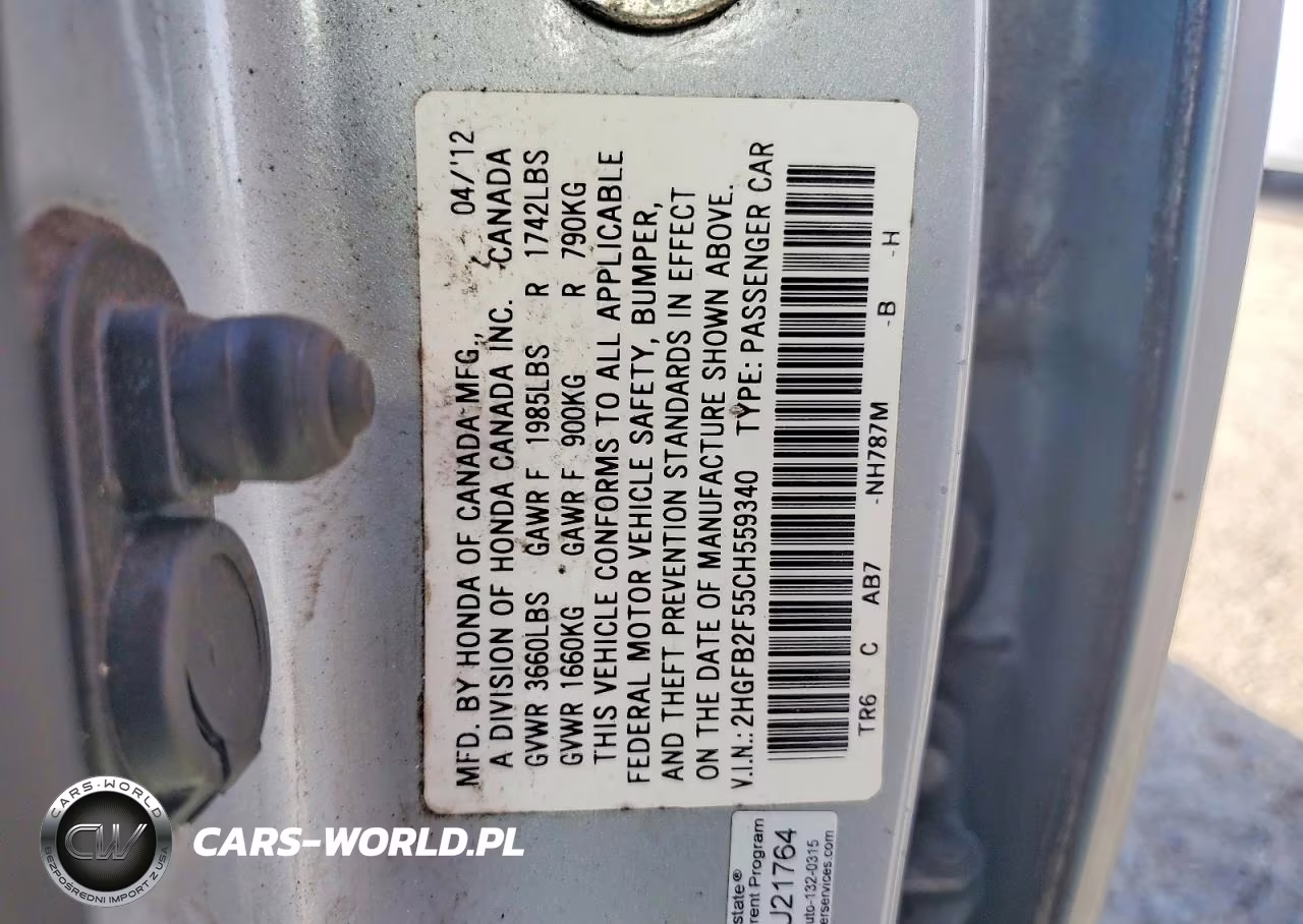 2012 Honda Civic Lx VIN:2HGFB2F55CH559340 - 12