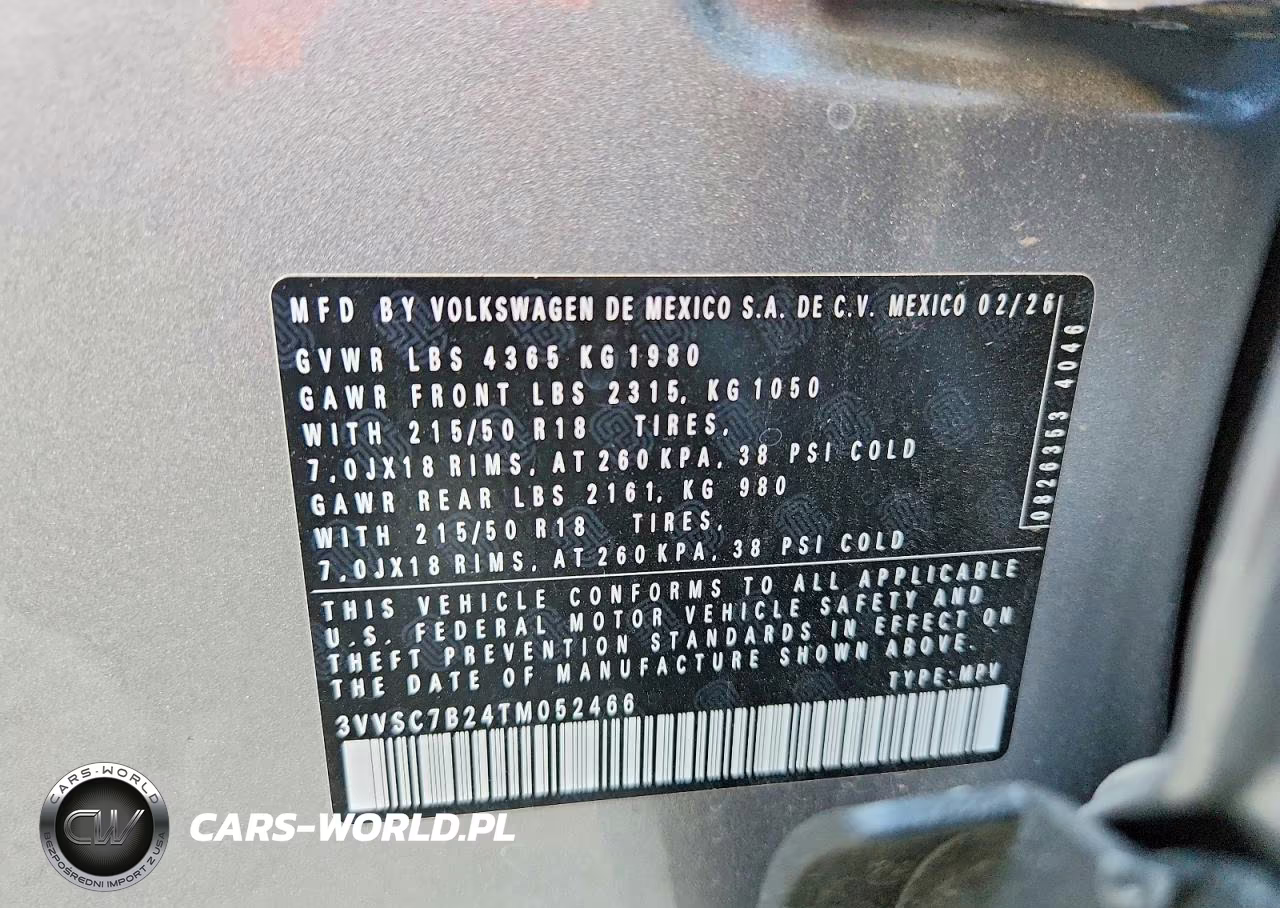 2026 Volkswagen Taos Se VIN:3VVSC7B24TM052466 - 13