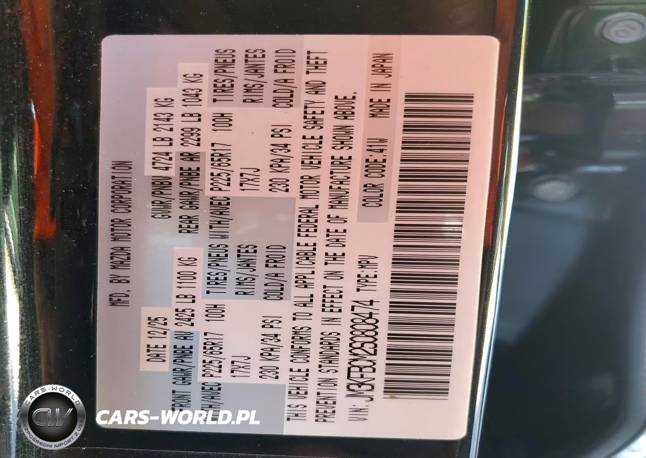 2025 Mazda Cx-5 Preferred VIN:JM3KFBCM2S0808474 - 13