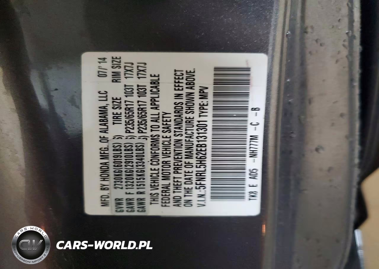 2014 Honda Odyssey Exl VIN:5FNRL5H62EB131301 - 13