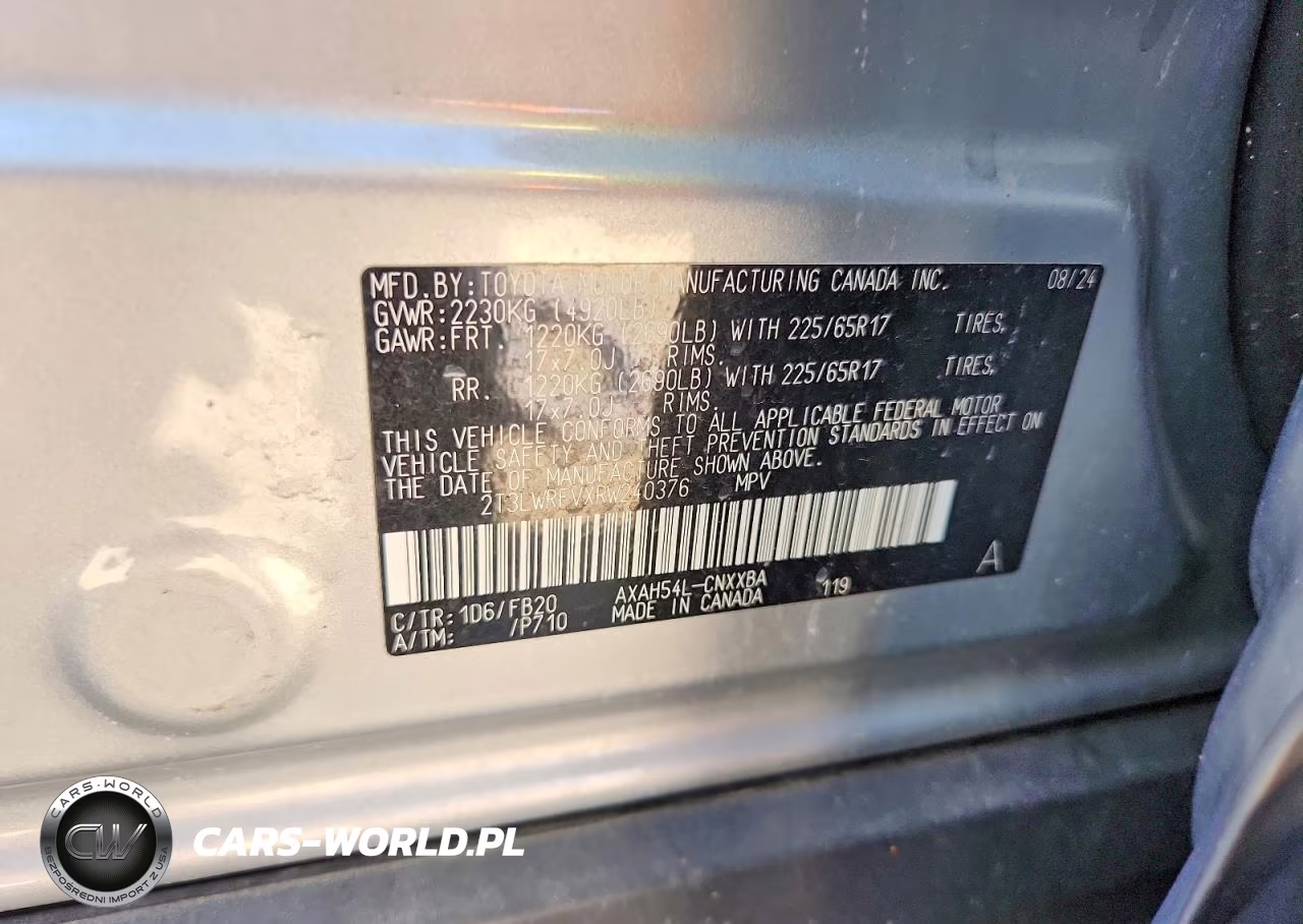 2024 Toyota Rav4 Le VIN:2T3LWRFVXRW240376 - 12