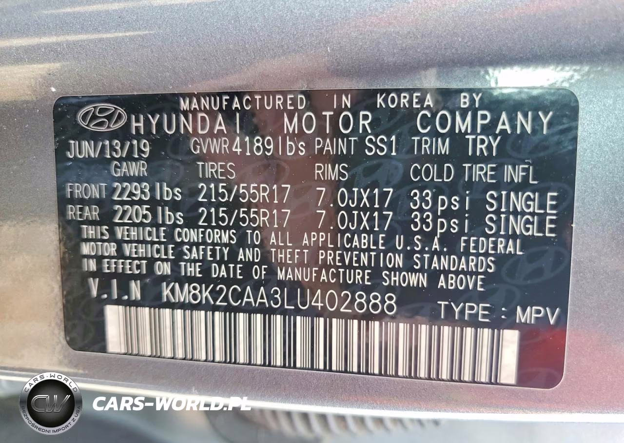 2020 Hyundai Kona Sel VIN:KM8K2CAA3LU402888 - 13