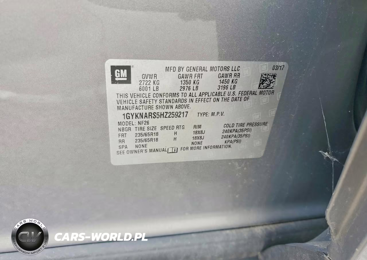2017 Cadillac Xt5 VIN:1GYKNARS5HZ259217 - 13