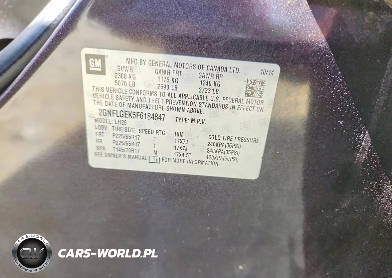 2015 Chevrolet Equinox Lt VIN:2GNFLGEK5F6184847 - 13