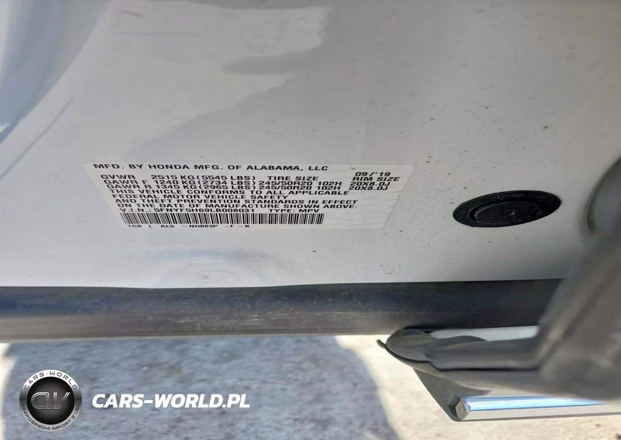 2020 Honda Pilot Touring VIN:5FNYF5H69LB008031 - 13