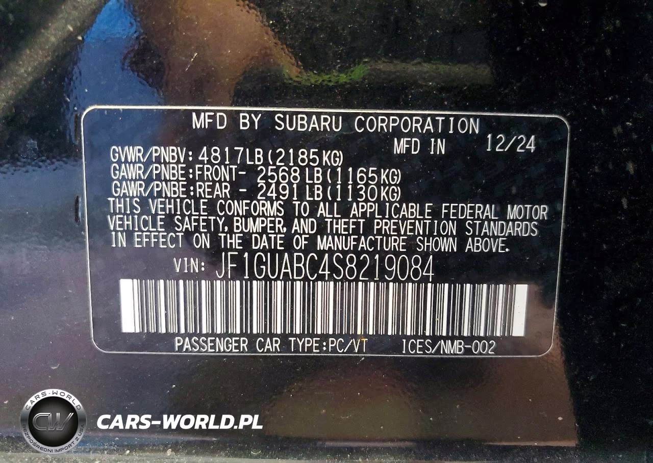 2025 Subaru Impreza VIN:JF1GUABC4S8219084 - 12