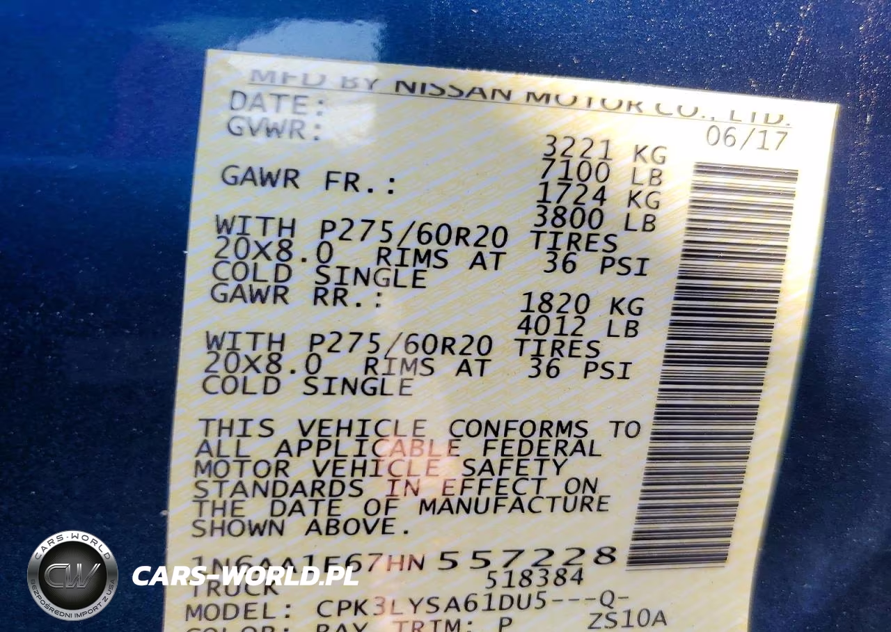 2017 Nissan Titan Platinum Reserve VIN:1N6AA1E67HN557228 - 12