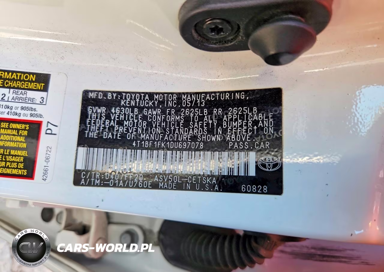 2013 Toyota Camry Se VIN:4T1BF1FK1DU697078 - 12