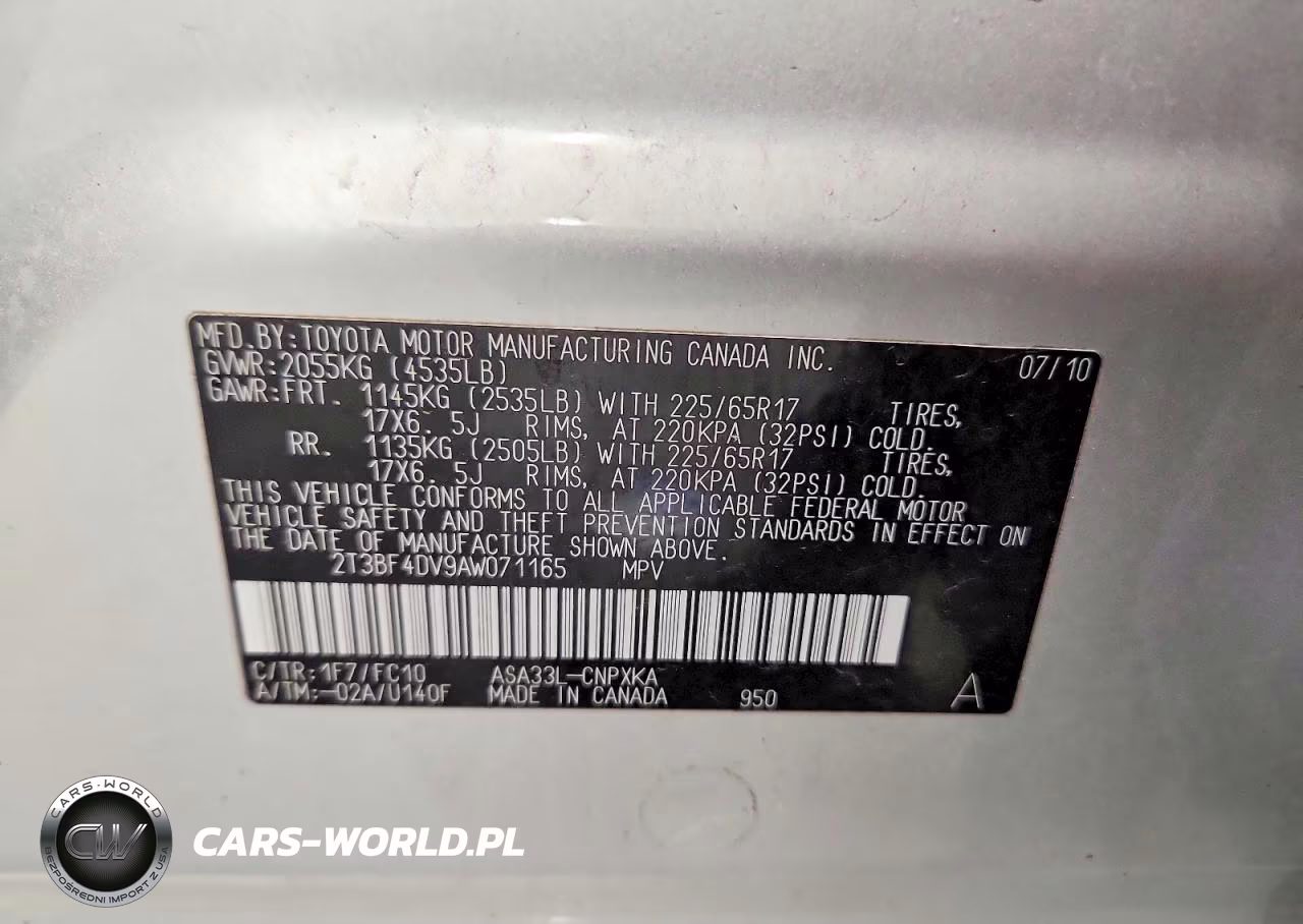 2010 Toyota Rav4 Base VIN:2T3BF4DV9AW071165 - 13