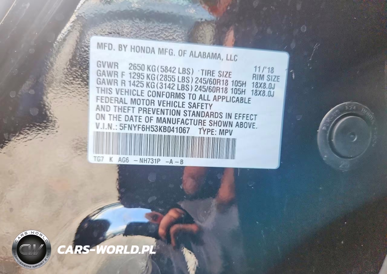 2019 Honda Pilot Exl VIN:5FNYF6H53KB041067 - 13