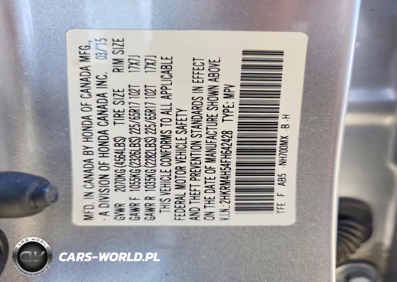 2015 Honda Cr-V Ex VIN:2HKRM4H54FH642428 - 14