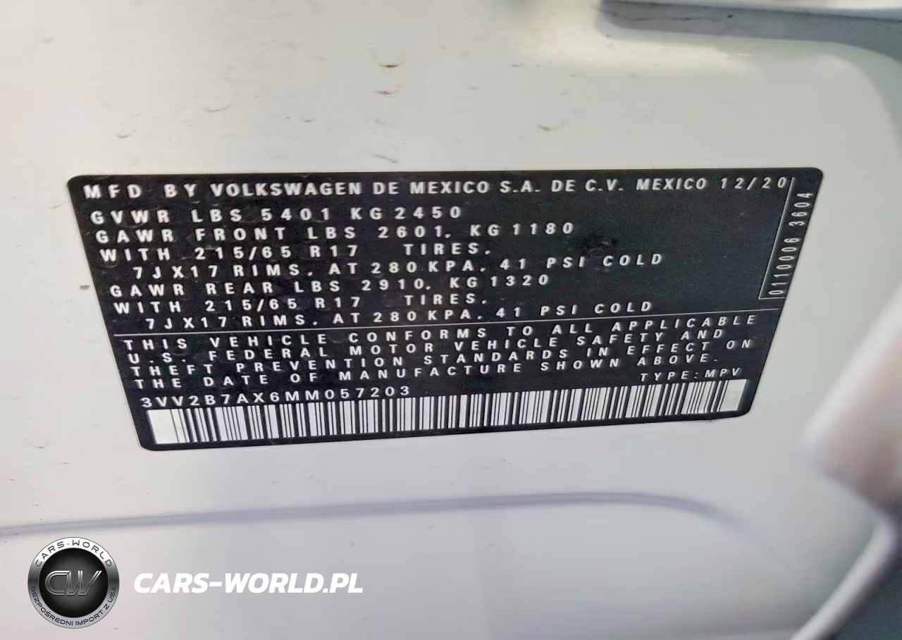 2021 Volkswagen Tiguan Se VIN:3VV2B7AX6MM057203 - 13