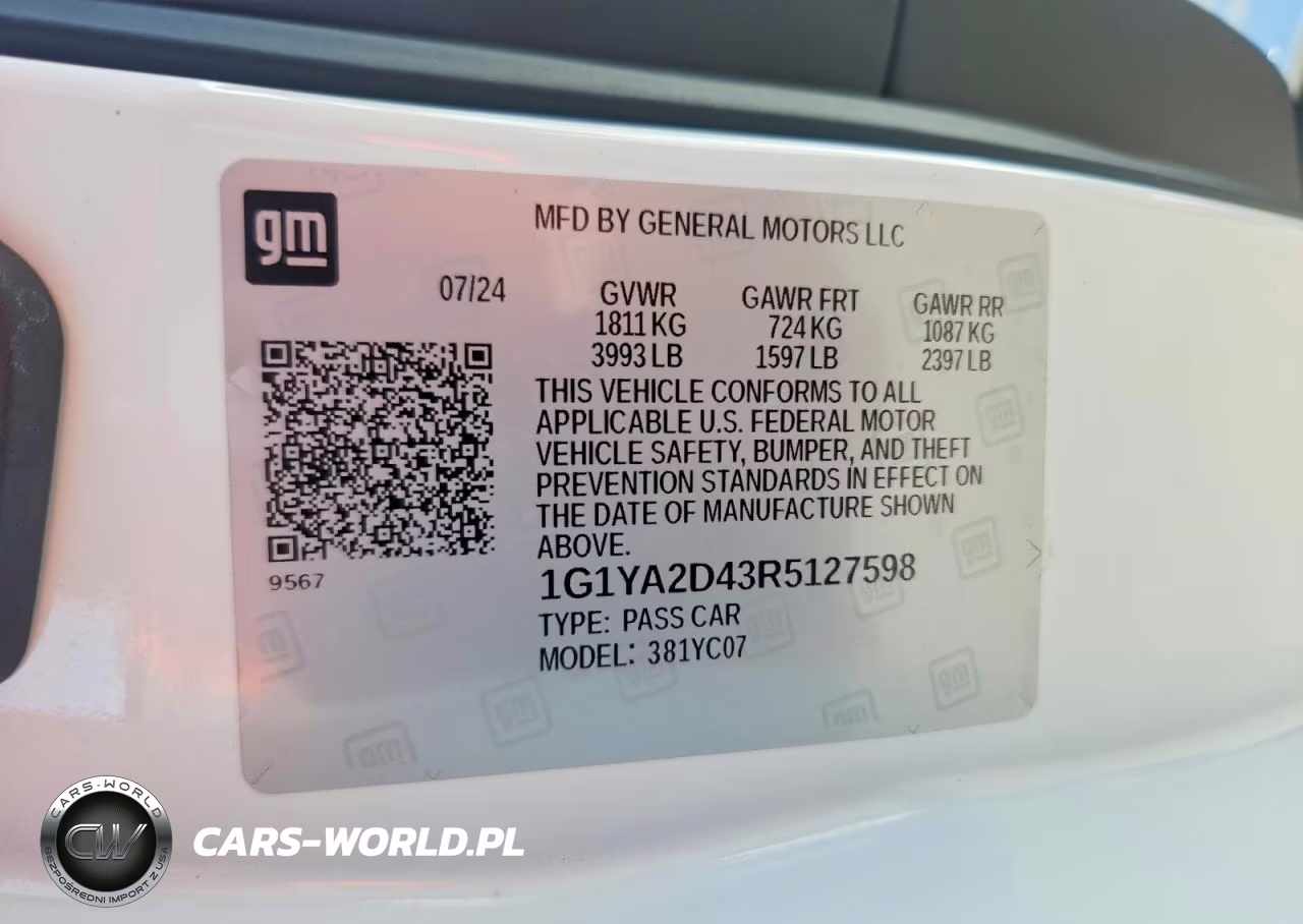 2024 Chevrolet Corvette Stingray 1Lt VIN:1G1YA2D43R5127598 - 12