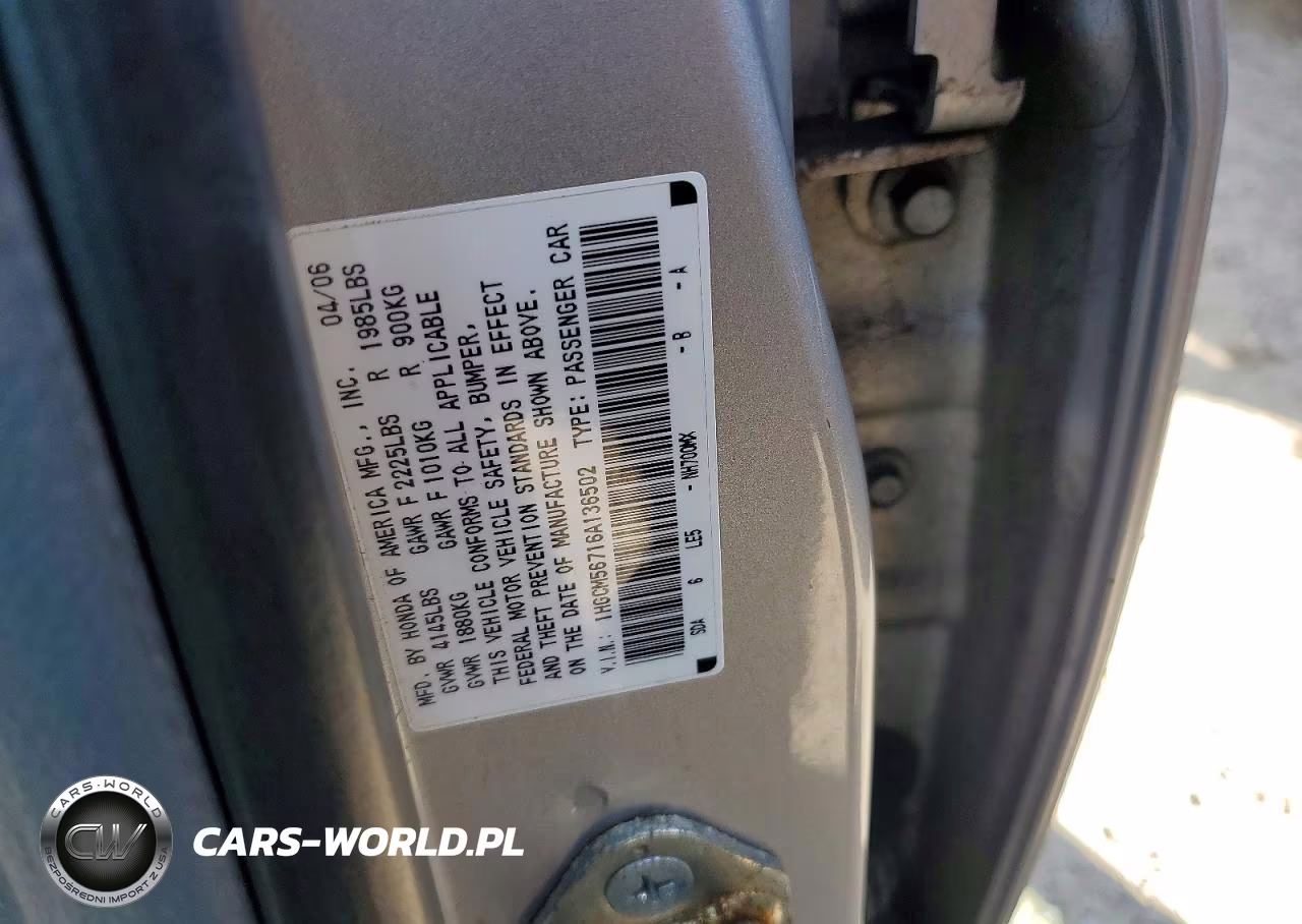 2006 Honda Accord Ex VIN:1HGCM56716A136502 - 12