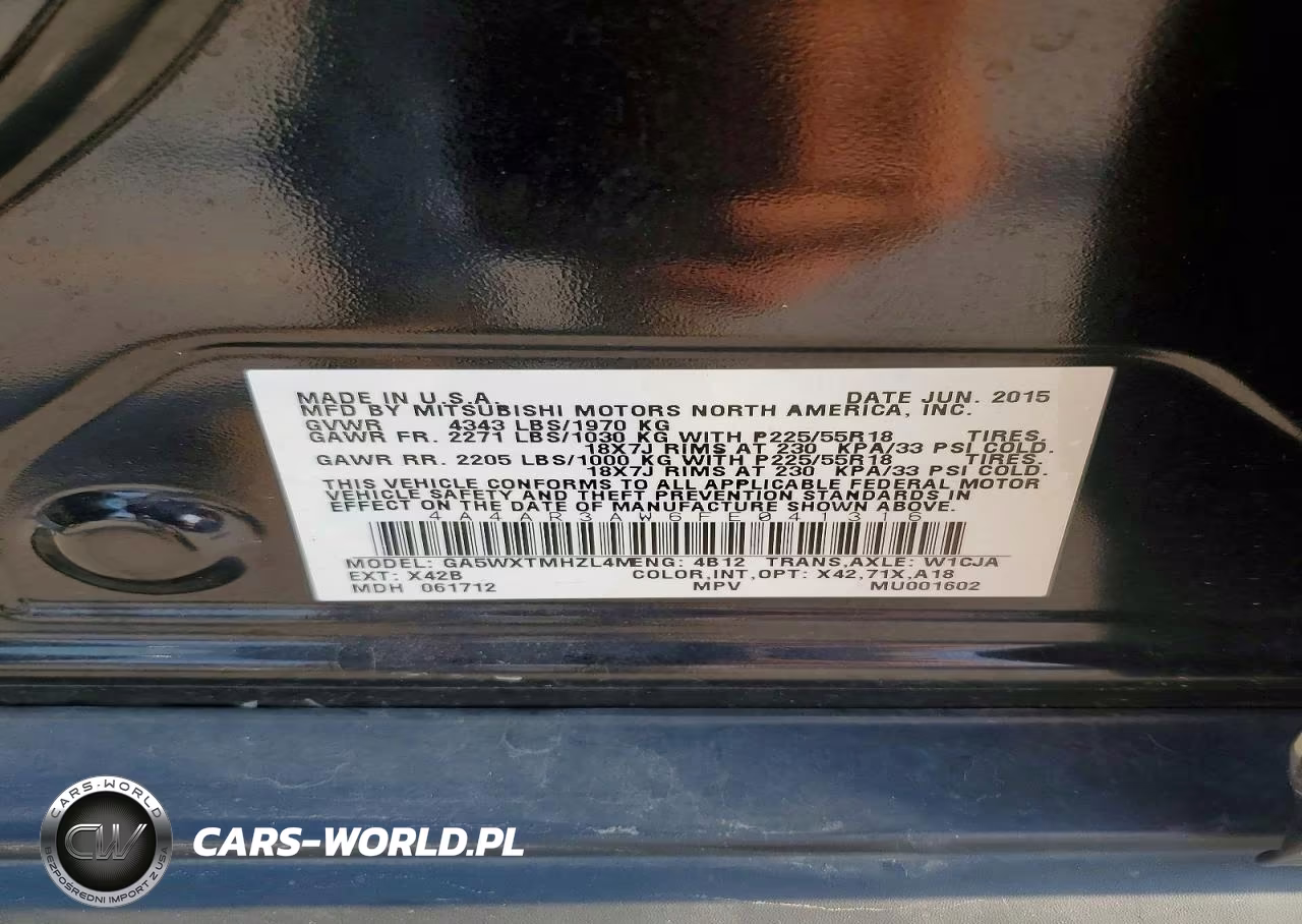 2015 Mitsubishi Outlander Sport Es VIN:4A4AR3AW6FE041316 - 13