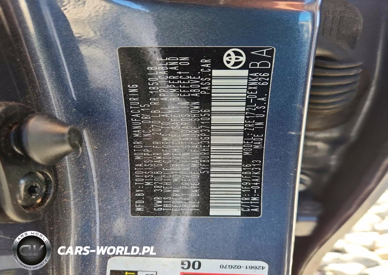 2016 Toyota Corolla Le VIN:5YFBURHE3GP371056 - 13