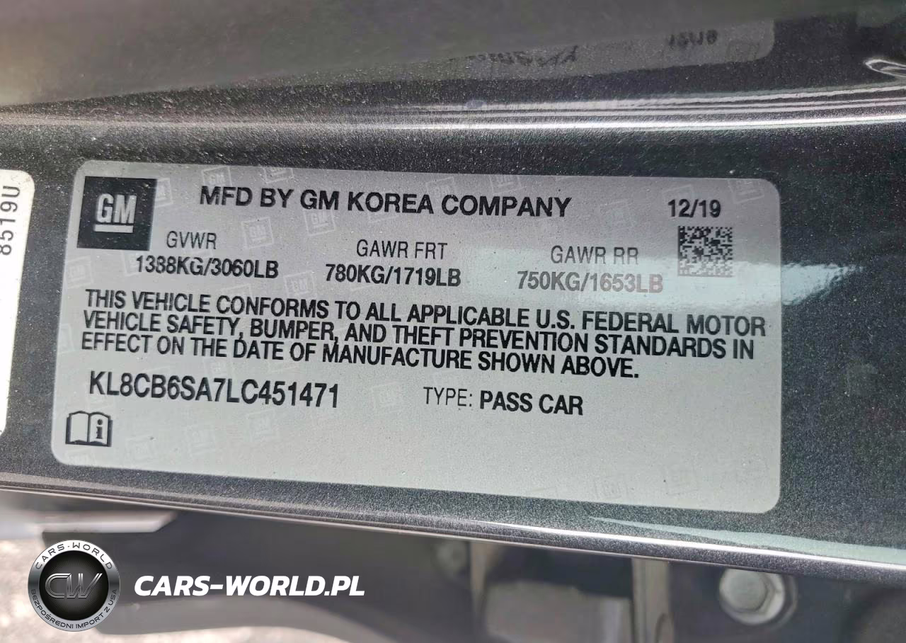 2020 Chevrolet Spark Ls VIN:KL8CB6SA7LC451471 - 12