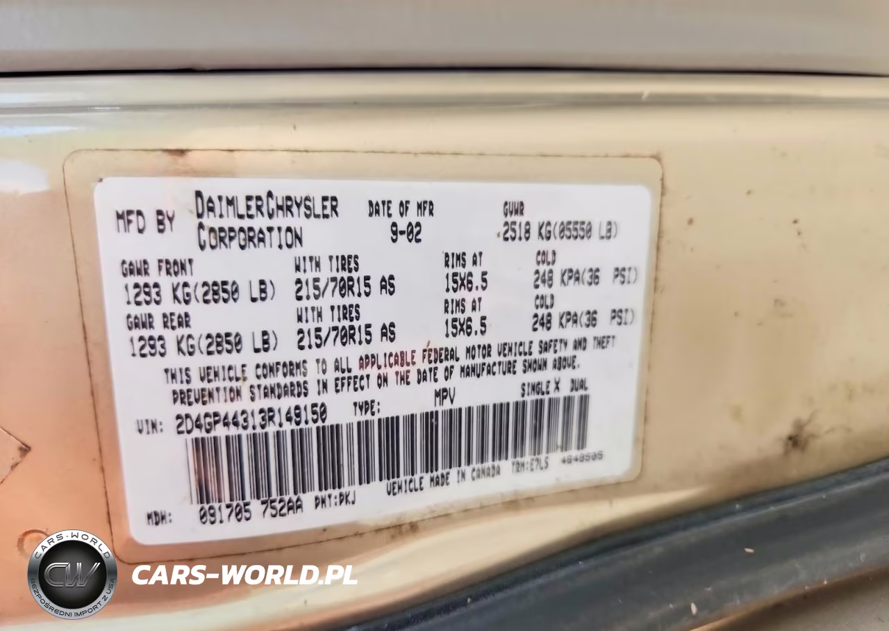 2003 Dodge Grand Caravan Sport VIN:2D4GP44313R149150 - 13
