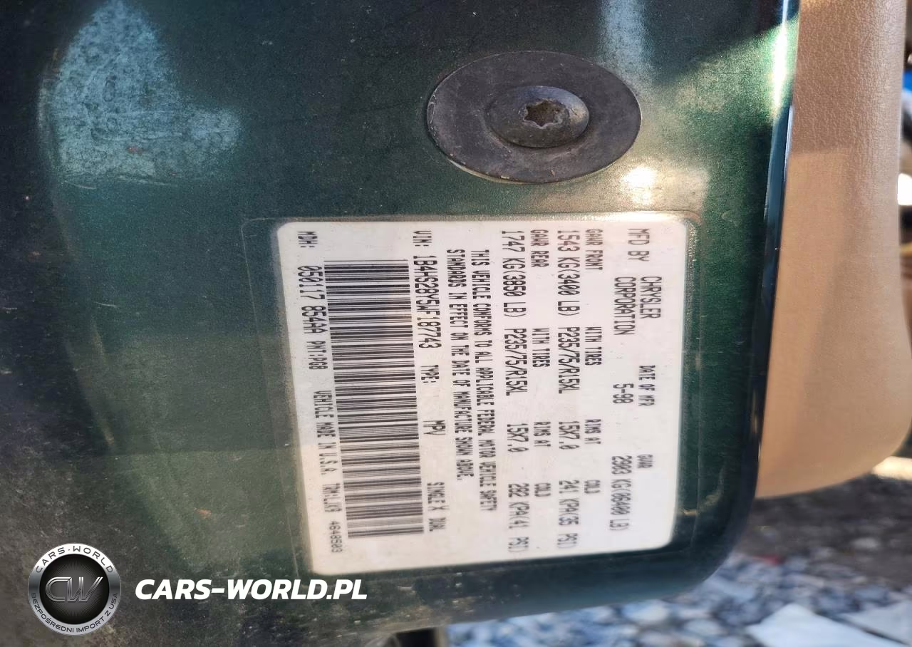 1998 Dodge Durango VIN:1B4HS28Y5WF187743 - 14