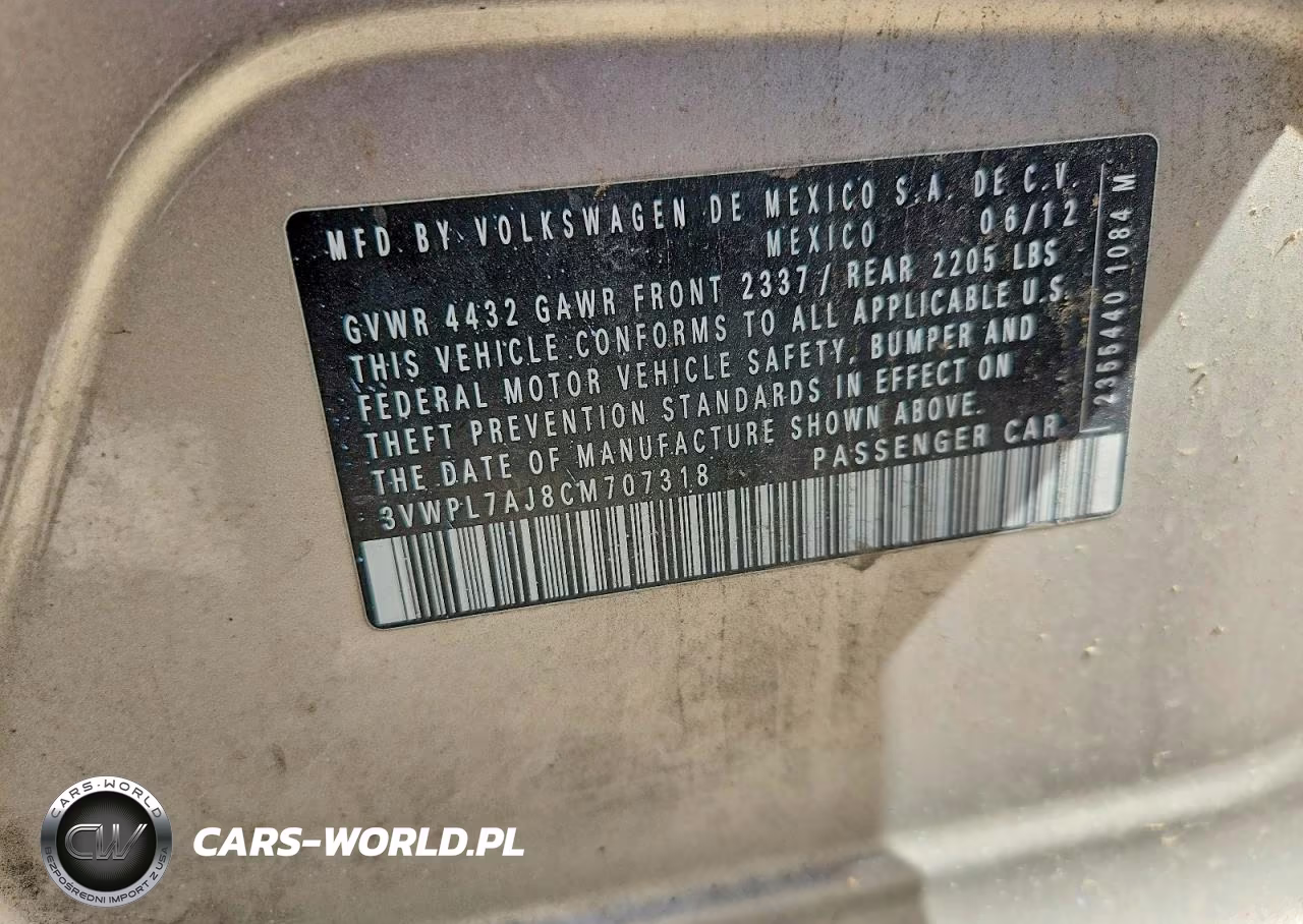 2012 Volkswagen Jetta Tdi VIN:3VWPL7AJ8CM707318 - 12