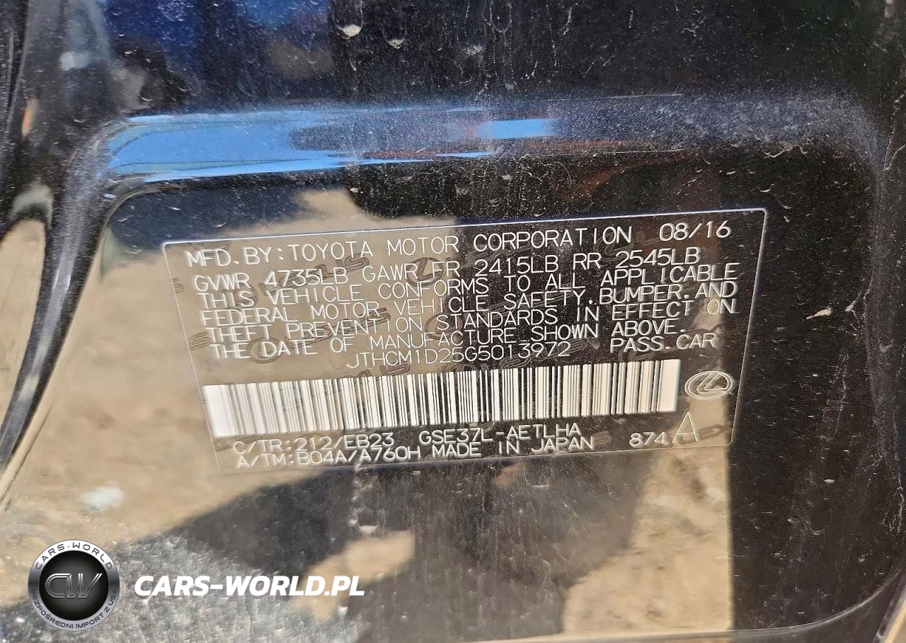 2016 Lexus Is 300 VIN:JTHCM1D25G5013972 - 12