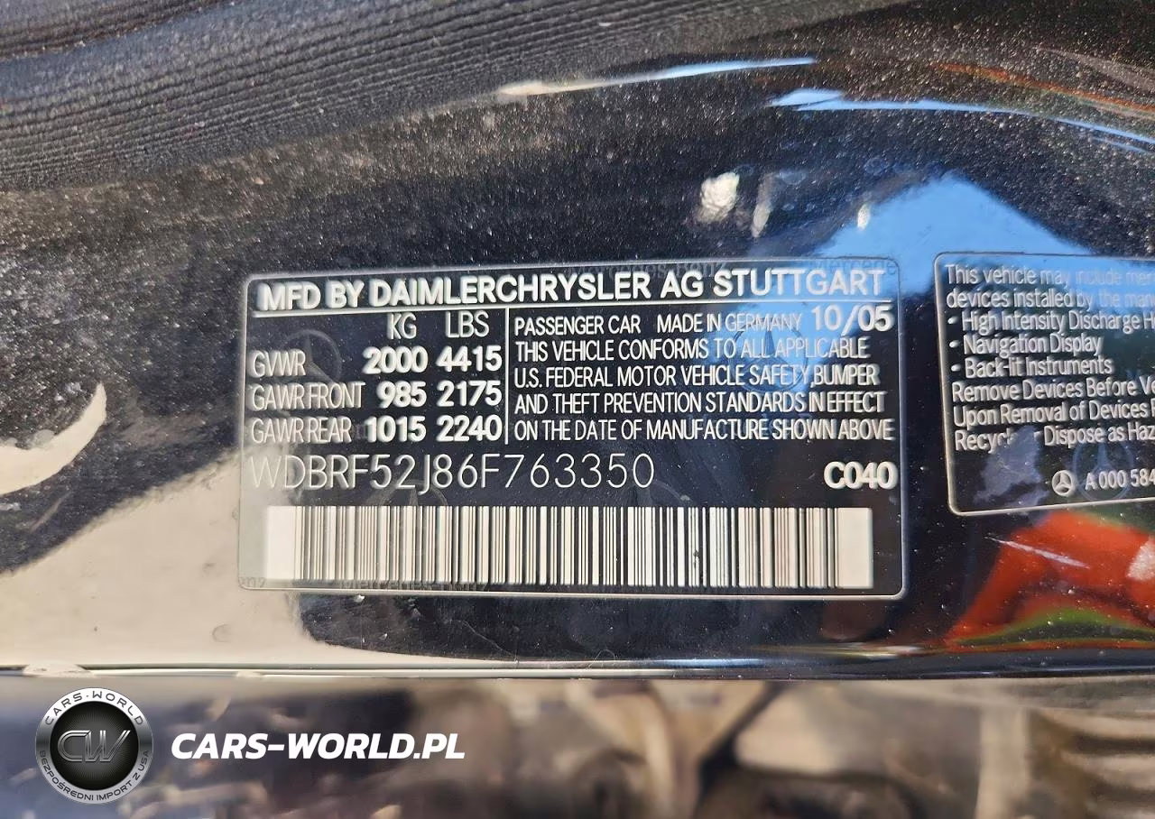 2006 Mercedes-Benz C 230 VIN:WDBRF52J86F763350 - 12